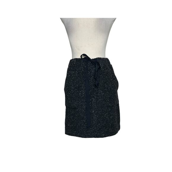 Loft gray pull on front waist tie mini skirt size LP - Picture 11 of 13